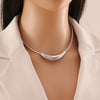 Wholesale Jewelry Geometric Stainless Steel Collar Exaggerated Personality Necklace With Electroplating