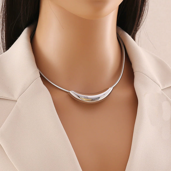 Wholesale Jewelry Geometric Stainless Steel Collar Exaggerated Personality Necklace With Electroplating
