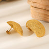 Wholesale Jewelry Geometric Stainless Steel Electroplated Curved Frosted Hammer Texture Earrings For Women