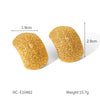 Wholesale Jewelry Geometric Stainless Steel Electroplated Curved Frosted Hammer Texture Earrings For Women