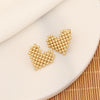 Wholesale Jewelry Geometric Stainless Steel Electroplated Heart Shape Women's Earrings