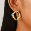 Wholesale Jewelry Geometric Stainless Steel Electroplated Irregular Oval Earrings For Women