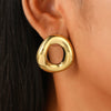 Wholesale Jewelry Geometric Stainless Steel Electroplated Irregular Oval Earrings For Women