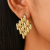 Wholesale Jewelry Geometric Stainless Steel Electroplated Irregular Oval Earrings For Women