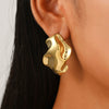Wholesale Jewelry Geometric Stainless Steel Electroplated Irregular Oval Earrings For Women