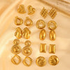 Wholesale Jewelry Geometric Stainless Steel Electroplated Irregular Oval Earrings For Women