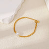 Wholesale Jewelry Geometric Stainless Steel Electroplated Pearl Clavicle Chain And Bracelet Two Piece Set Unisex
