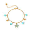 Wholesale Jewelry Geometric Stainless Steel Electroplated Tassel Necklace And Fivepointed Star Bracelet For Women