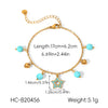 Wholesale Jewelry Geometric Stainless Steel Electroplated Tassel Necklace And Fivepointed Star Bracelet For Women