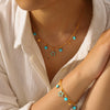 Wholesale Jewelry Geometric Stainless Steel Electroplated Tassel Necklace And Fivepointed Star Bracelet For Women