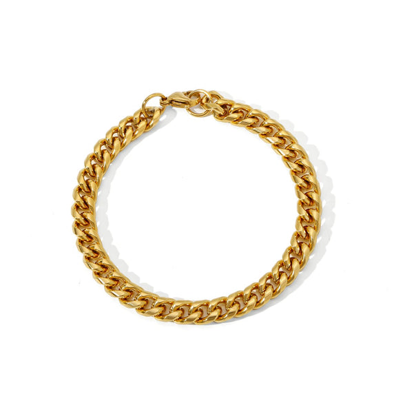 Wholesale Jewelry Geometric Stainless Steel Electroplating Round Grinding Unisex Bracelet