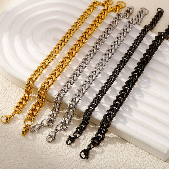 Wholesale Jewelry Geometric Stainless Steel Electroplating Round Grinding Unisex Bracelet