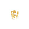 Wholesale Jewelry Geometric Stainless Steel Flower Ring 18K Goldplated