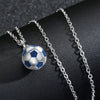 Wholesale Jewelry Geometric Stainless Steel Football World Cup Pendant Dripping Oil Ochain Necklace Unisex