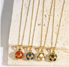 Wholesale Jewelry Geometric Stainless Steel Football World Cup Pendant Dripping Oil Ochain Necklace Unisex