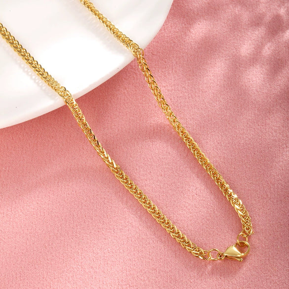 Wholesale Jewelry Geometric 316 Stainless Steel Gold Plated Square Chain Necklace For Men And Women