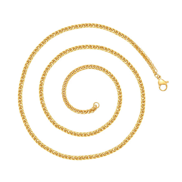 Wholesale Jewelry Geometric 316 Stainless Steel Gold Plated Square Chain Necklace For Men And Women