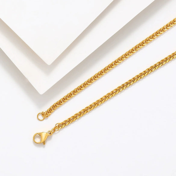 Wholesale Jewelry Geometric 316 Stainless Steel Gold Plated Square Chain Necklace For Men And Women