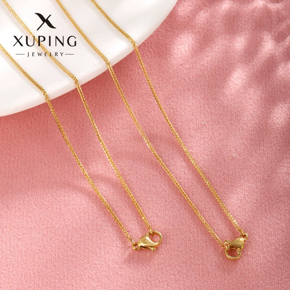 Wholesale Jewelry Geometric 316 Stainless Steel Gold Plated Square Chain Necklace For Men And Women