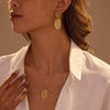 Wholesale Jewelry Geometric Stainless Steel 18K Gold Plated Pendant Necklace And Earrings Set