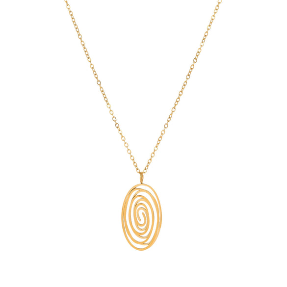 Wholesale Jewelry Geometric Stainless Steel 18K Gold Plated Pendant Necklace And Earrings Set