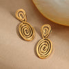 Wholesale Jewelry Geometric Stainless Steel 18K Gold Plated Pendant Necklace And Earrings Set