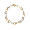 Wholesale Jewelry Geometric Stainless Steel Multichain Mixed Electroplated Unisex Bracelet