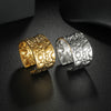 Wholesale Jewelry Geometric Stainless Steel Oil Pressure Three Dimensional Opening Ring With Electroplating
