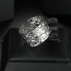 Wholesale Jewelry Geometric Stainless Steel Oil Pressure Three Dimensional Opening Ring With Electroplating