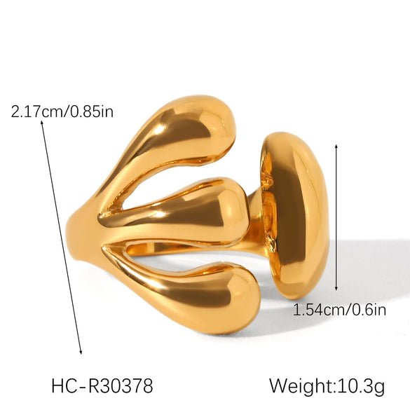 Wholesale Jewelry Geometric Stainless Steel Ring Electroplated Feminine Highend Jewelry