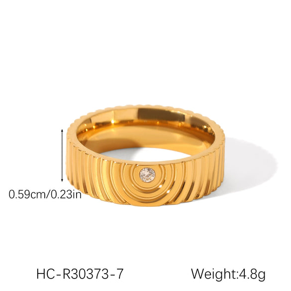 Wholesale Jewelry Geometric Stainless Steel Ring Electroplated Feminine Highend Jewelry