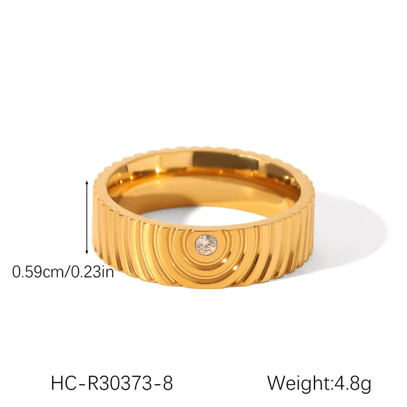 Wholesale Jewelry Geometric Stainless Steel Ring Electroplated Feminine Highend Jewelry