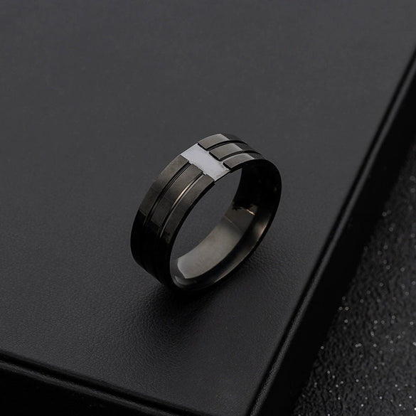 Wholesale Jewelry Geometric Stainless Steel Ring Electroplating Unisex