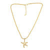 Wholesale Jewelry Geometric Star Moon Pendant Necklace Copper 18K Gold Plated