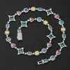Wholesale Jewelry Geometric Star Pattern Copper 18K Gold Plated Gemset Bracelet And Necklace For Unisex Hip Hop Style