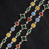 Wholesale Jewelry Geometric Star Pattern Copper 18K Gold Plated Gemset Bracelet And Necklace For Unisex Hip Hop Style