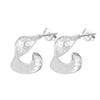 Wholesale Jewelry Geometric Sterling Silver 925 14K Goldplated Asymmetrical Hoop Earrings Necklace Wavy Round Ring