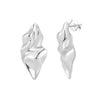 Wholesale Jewelry Geometric Sterling Silver 925 14K Goldplated Asymmetrical Hoop Earrings Necklace Wavy Round Ring
