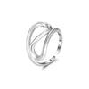 Wholesale Jewelry Geometric Sterling Silver 925 14K Goldplated Asymmetrical Hoop Earrings Necklace Wavy Round Ring
