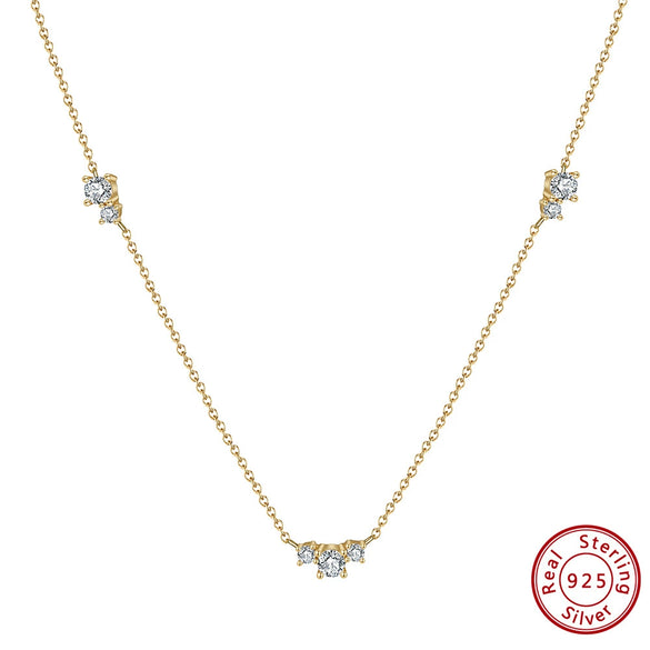 Wholesale Jewelry Geometric 925 Sterling Silver Necklace With Electroplating Process