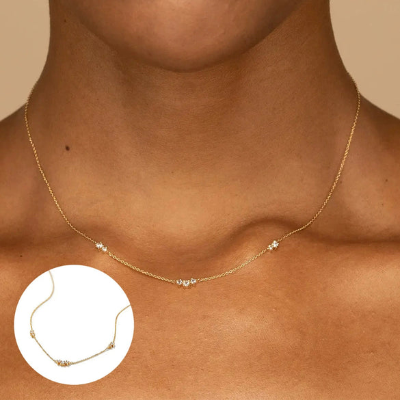 Wholesale Jewelry Geometric 925 Sterling Silver Necklace With Electroplating Process