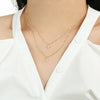Wholesale Jewelry Geometric Style Double Layer Moon And Sixpoint Star 925 Sterling Silver Ochain Pendant Necklace For Women