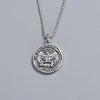 Wholesale Jewelry Geometric Style Eagle Coin 925 Silver Electroplated Bead Chain Necklace For Men And Women
