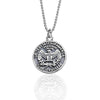 Wholesale Jewelry Geometric Style Eagle Coin 925 Silver Electroplated Bead Chain Necklace For Men And Women