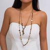 Wholesale Jewelry Geometric Style Irregular Turquoise Coin Necklace Iron Chain Acrylic Alloy Electroplated