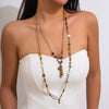 Wholesale Jewelry Geometric Style Irregular Turquoise Coin Necklace Iron Chain Acrylic Alloy Electroplated