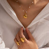 Wholesale Jewelry Geometric Style Stainless Steel And Titanium Steel Starfish Shell Necklace