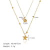 Wholesale Jewelry Geometric Style Stainless Steel And Titanium Steel Starfish Shell Necklace