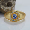 Wholesale Jewelry Geometric Style Tanzanite Open Ring S925 Sterling Silver Inlaid With Zircon