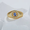 Wholesale Jewelry Geometric Style Tanzanite Open Ring S925 Sterling Silver Inlaid With Zircon
